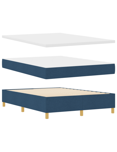 Letto a molle con materasso Blu 160 x 200 cm Tessuto