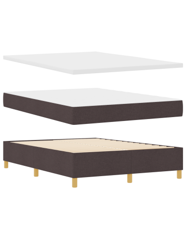 Letto a molle con materasso Marrone Scuro 160 x 200 cm Tessuto