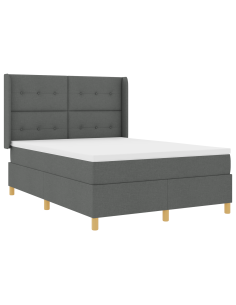 Letto a molle con materasso Grigio scuro 160 x 200 cm Tessuto 2