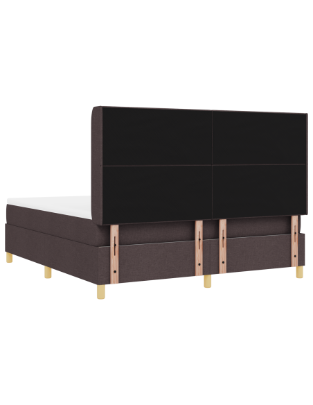 Letto Box Spring con Materasso Marrone Scuro 180x200 cm Tessuto