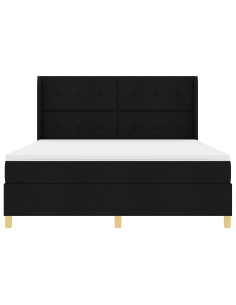 Letto a molle con materasso Nero 180 x 200 cm Tessuto