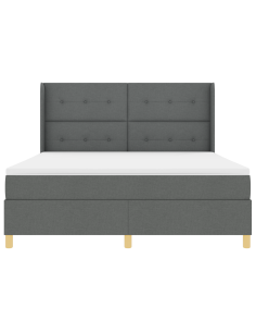 Letto a molle con materasso Grigio scuro 180 x 200 cm Tessuto