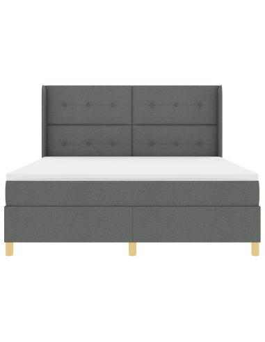 Letto a molle con materasso Grigio scuro 180 x 200 cm Tessuto