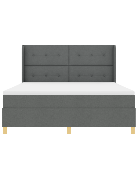 Letto con Molle e Materasso Grigio Scuro 180x200 cm Tessuto