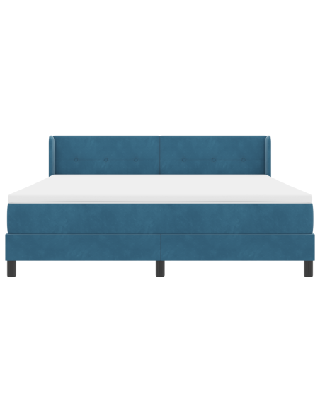 Letto con rete e materasso Blu Scuro 180x200 cm Velluto
