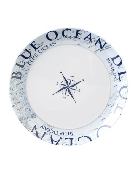 Piatto Brunner 0830027N C8C GLAMOUR Dessert Bianco e Blu