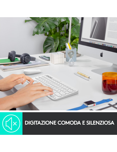 Logitech K380 Tastiera Bluetooth Multidispositivo per Mac, Sottile e Compatta, Easy-Switch fino a 3 Dispositivi, Compatibile con