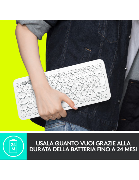 Logitech K380 Tastiera Bluetooth Multidispositivo per Mac, Sottile e Compatta, Easy-Switch fino a 3 Dispositivi, Compatibile con