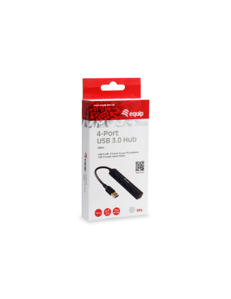 Equip 128953 hub di interfaccia USB 3.2 Gen 1 (3.1 Gen 1) Type-A 5000 Mbit/s Nero