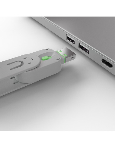 Lindy 40451 clip sicura Bloccaporte + chiave USB tipo A Verde Acrilonitrile butadiene stirene (ABS) 5 pz