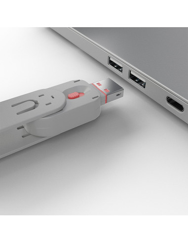 Lindy 40450 clip sicura Bloccaporte + chiave USB tipo A Rosa Acrilonitrile butadiene stirene (ABS) 5 pz