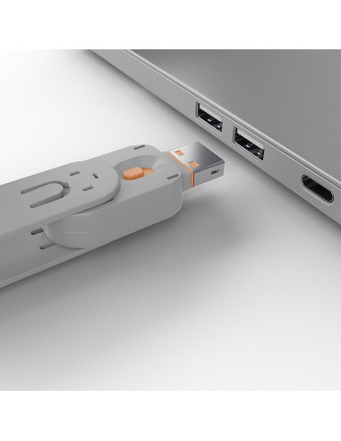 Lindy 40453 clip sicura Bloccaporte + chiave USB tipo A Arancione Acrilonitrile butadiene stirene (ABS) 5 pz