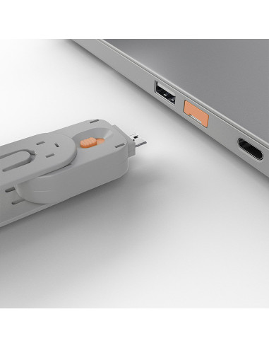 Lindy 40453 clip sicura Bloccaporte + chiave USB tipo A Arancione Acrilonitrile butadiene stirene (ABS) 5 pz