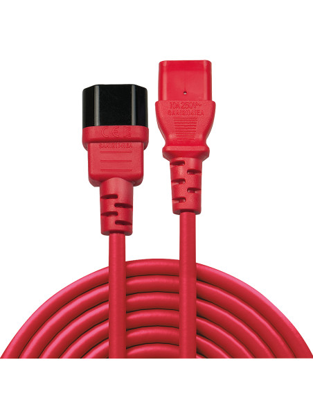 Lindy 30478 cavo di alimentazione Rosso 2 m Accoppiatore C14 Accoppiatore C13