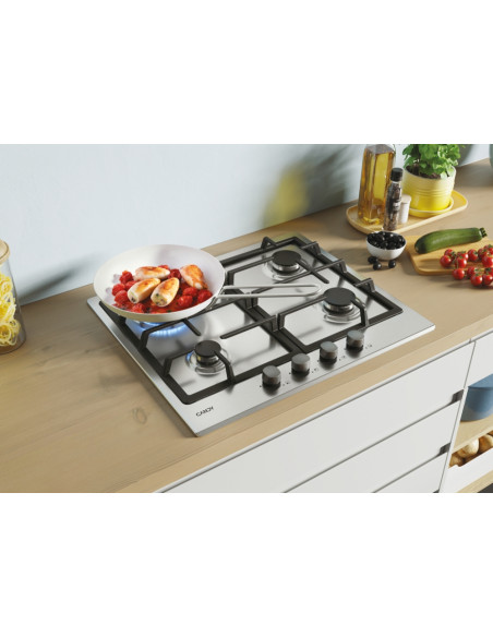 Candy Idea CHG6BRX Acciaio inox Da incasso 60 cm Gas 4 Fornello(i)