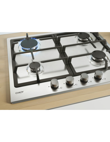 Candy Idea CHG6BRX Acciaio inox Da incasso 60 cm Gas 4 Fornello(i)