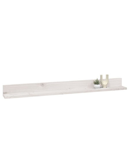 Mensole da Parete 2 pz Bianco 110x11x9cm Legno Massello di Pino