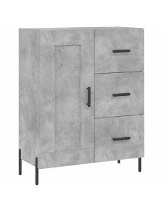 Credenza Grigio Cemento 69,5x34x180 cm in Legno Multistrato 2