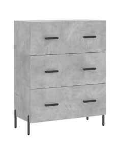 Credenza Grigio Cemento 69,5x34x180 cm in Legno Multistrato 2