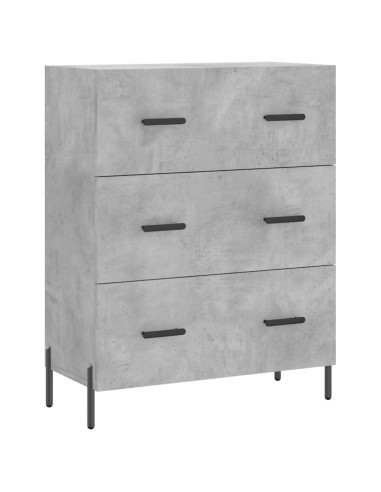Credenza Grigio Cemento 69,5x34x180 cm in Legno Multistrato