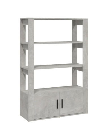 Credenza Grigio Cemento 80x30x119,5 cm in Legno Multistrato