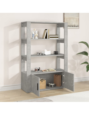 Credenza Grigio Cemento 80x30x119,5 cm in Legno Multistrato