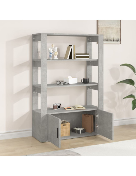 Credenza Grigio Cemento 80x30x119,5 cm in Legno Multistrato