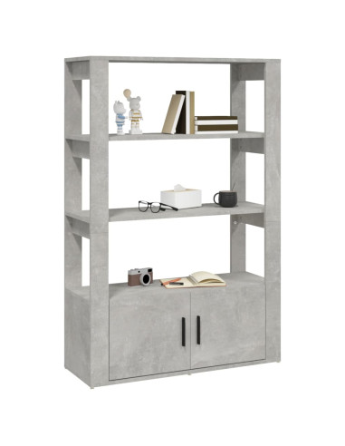 Credenza Grigio Cemento 80x30x119,5 cm in Legno Multistrato