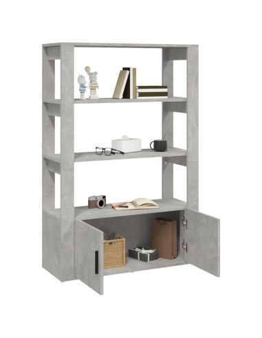 Credenza Grigio Cemento 80x30x119,5 cm in Legno Multistrato