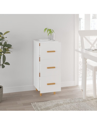 Credenza Bianca 34,5x34x90 cm in Legno Multistrato