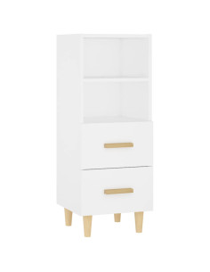 Credenza Bianca 34,5x34x90 cm in Legno Multistrato 2