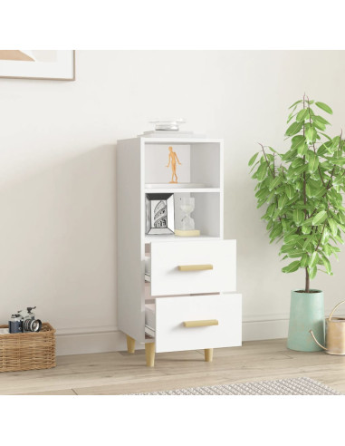 Credenza Bianca 34,5x34x90 cm in Legno Multistrato