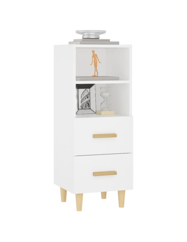 Credenza Bianca 34,5x34x90 cm in Legno Multistrato