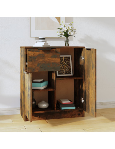 Credenza Rovere Fumo 60x30x70 cm in Legno Multistrato