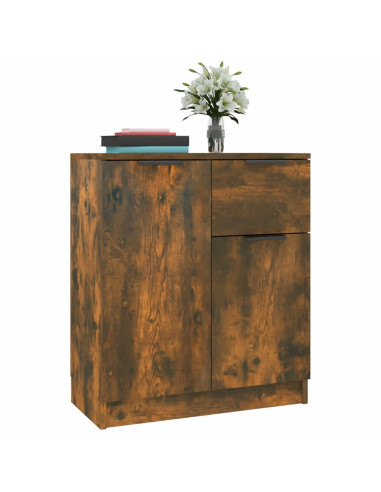 Credenza Rovere Fumo 60x30x70 cm in Legno Multistrato