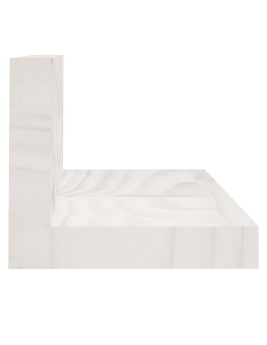 Mensole da Parete 2 pz Bianco 110x11x9cm Legno Massello di Pino