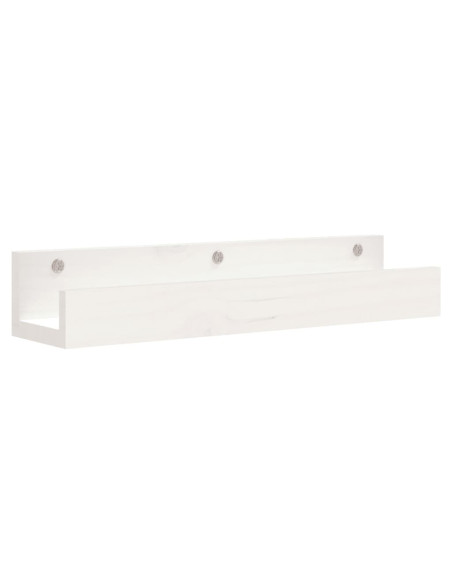 Mensole da Parete 2 pz Bianco 50x12x9cm Legno Massello di Pino