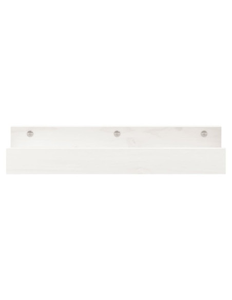 Mensole da Parete 2 pz Bianco 50x12x9cm Legno Massello di Pino