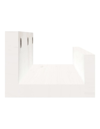 Mensole da Parete 2 pz Bianco 50x12x9cm Legno Massello di Pino