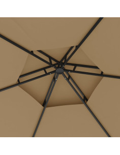 Gazebo con Pareti Laterali 3,1x2,7 m Tortora