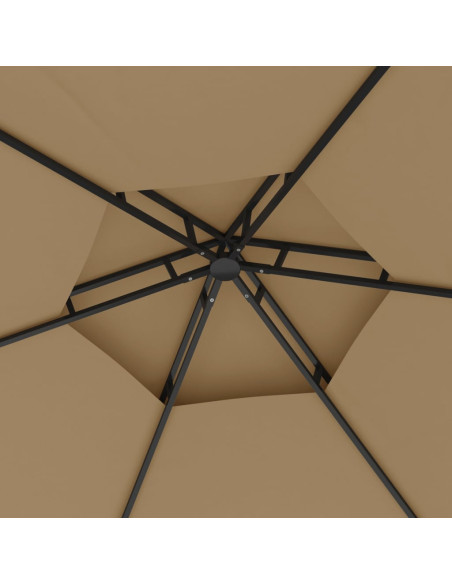 Gazebo con Pareti Laterali 3,1x2,7 m Tortora