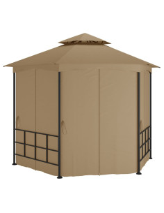 Gazebo con Pareti Laterali 3,1x2,7 m Tortora 2