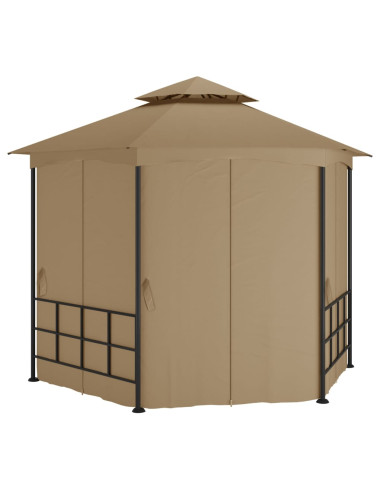 Gazebo con Pareti Laterali 3,1x2,7 m Tortora