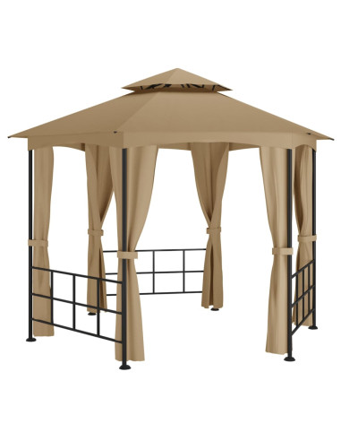 Gazebo con Pareti Laterali 3,1x2,7 m Tortora