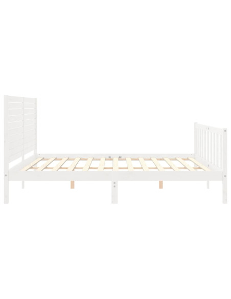 Giroletto Testiera Bianco Super King Size in Legno Massello