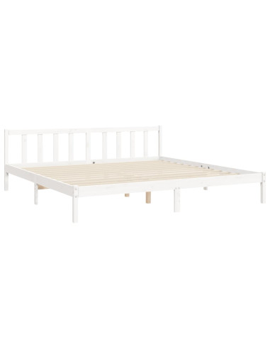 Giroletto Testiera Bianco Super King Size in Legno Massello