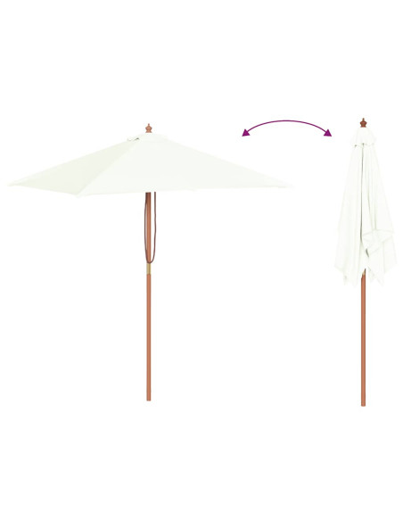 Ombrellone da Esterni con Palo in Legno 150x200 cm Sabbia