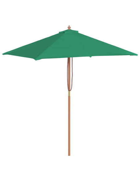 Ombrellone da Esterni con Palo in Legno 150x200 cm Verde