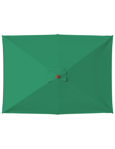Ombrellone da Esterni con Palo in Legno 150x200 cm Verde