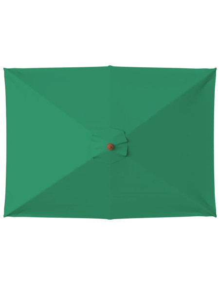 Ombrellone da Esterni con Palo in Legno 150x200 cm Verde